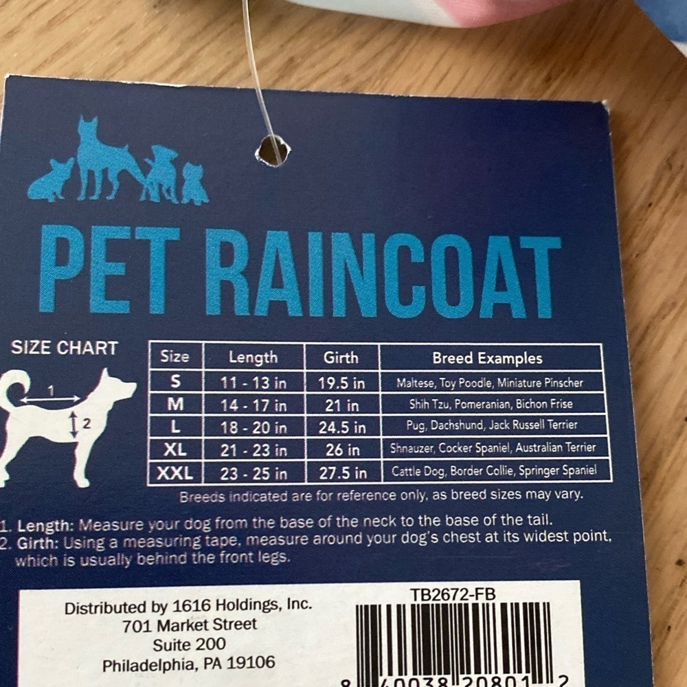 🆕Stripped Water-Resistant Pet Raincoat M🆕 - Picture 8 of 8